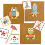 Przybijanka Montessori drewniana młotek 20 wzorów 82 el. 4+ - WOOPIE GREEN - 008