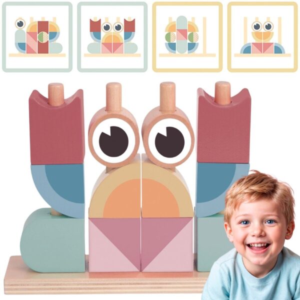 Drewniany Krab Montessori Tooky Toy - Układanka Edukacyjna Stosy