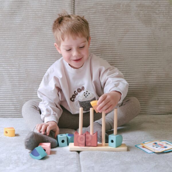 Drewniany Krab Montessori Tooky Toy - Układanka Edukacyjna Stosy - 002