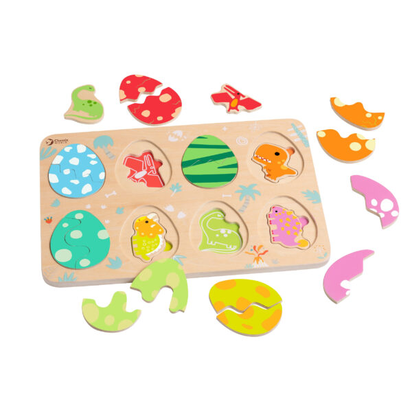 Drewniane Puzzle Dinozaury Classic World - Wykluwające się Jajka