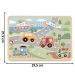 Drewniane Puzzle z Dźwiękiem Tooky Toy - Pierwsze Auta i Syreny - 004