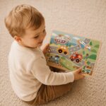 Drewniane Puzzle z Dźwiękiem Tooky Toy - Pierwsze Auta i Syreny - 006