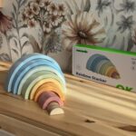 Pastelowa Drewniana Tęcza Tooky Toy - Kreatywne Klocki Montessori - 004