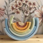 Pastelowa Drewniana Tęcza Tooky Toy - Kreatywne Klocki Montessori - 006