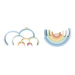 Pastelowa Drewniana Tęcza Tooky Toy - Kreatywne Klocki Montessori - 009