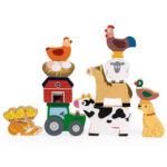 Drewniana Piramida w Stosy Zwierzątka na Farmie Edukacyjna Viga - 002