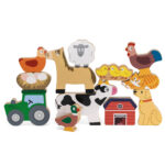 Drewniana Piramida w Stosy Zwierzątka na Farmie Edukacyjna Viga - 005