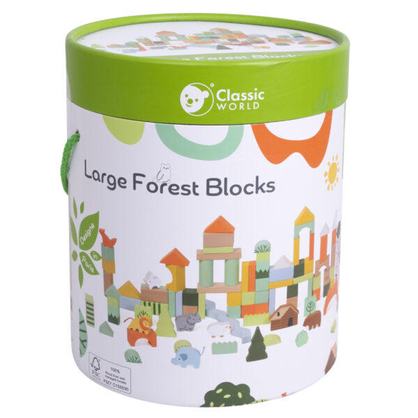 Klocki Drewniane 100 el Leśny Świat Edukacyjne Konstrukcje Classic World - 005
