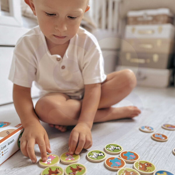 Edukacyjne Memory Drewniane Zwierzęta Gra na Pamięć Viga - 004