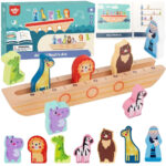 Logiczna układanka drewniana Arka Noego i zwierzęta - Tooky Toy - 001