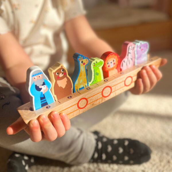 Logiczna układanka drewniana Arka Noego i zwierzęta - Tooky Toy - 003