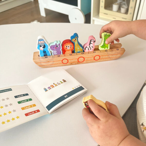 Logiczna układanka drewniana Arka Noego i zwierzęta - Tooky Toy - 006