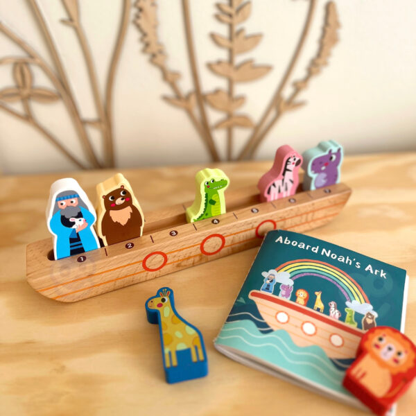 Logiczna układanka drewniana Arka Noego i zwierzęta - Tooky Toy - 007