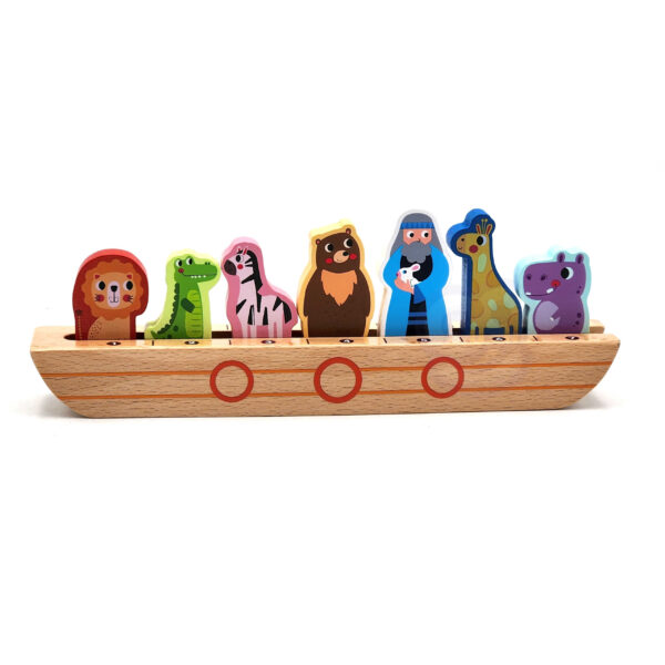 Logiczna układanka drewniana Arka Noego i zwierzęta - Tooky Toy - 008
