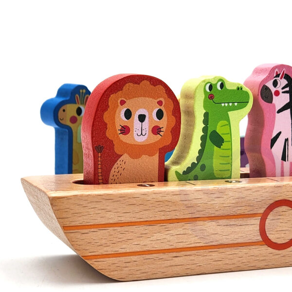 Logiczna układanka drewniana Arka Noego i zwierzęta - Tooky Toy - 009