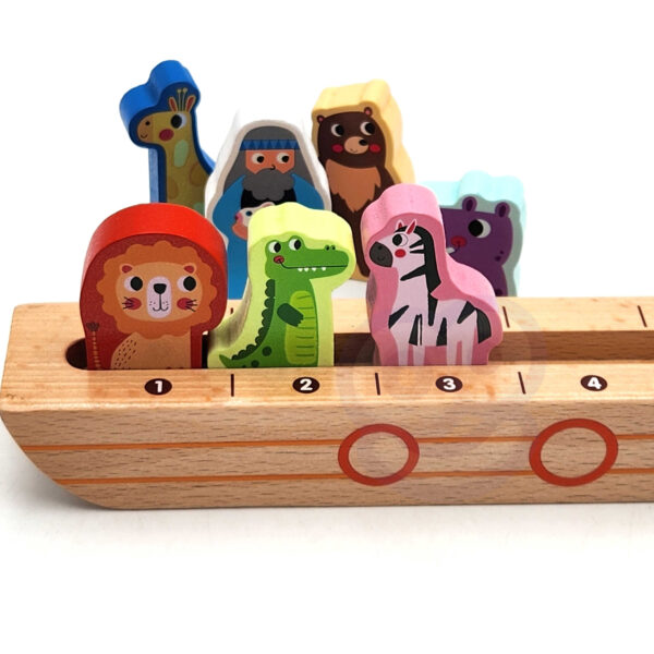 Logiczna układanka drewniana Arka Noego i zwierzęta - Tooky Toy - 011