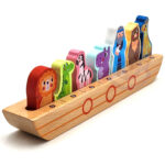 Logiczna układanka drewniana Arka Noego i zwierzęta - Tooky Toy - 012