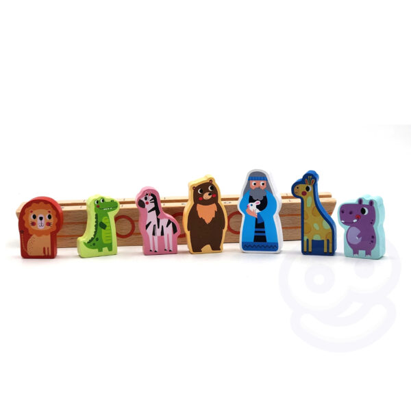Logiczna układanka drewniana Arka Noego i zwierzęta - Tooky Toy - 013