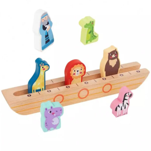 Logiczna układanka drewniana Arka Noego i zwierzęta - Tooky Toy - 014