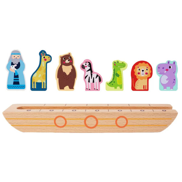 Logiczna układanka drewniana Arka Noego i zwierzęta - Tooky Toy - 015
