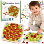 Gra Memory Montessori Drewniana Biedronka Woopie seria Green - 001