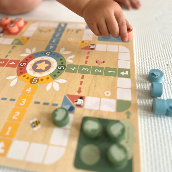 Gra planszowa 2w1 Chińczyk Węże i Drabiny drewniana 3+ - WOOPIE GREEN - 007