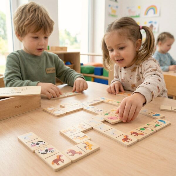 VIGA Drewniane Domino 2w1 Zwierzęta i Liczby - 002
