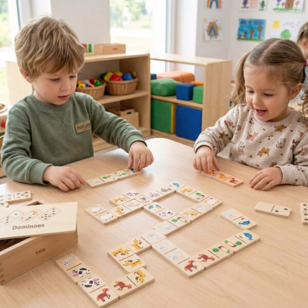 VIGA Drewniane Domino 2w1 Zwierzęta i Liczby - 003