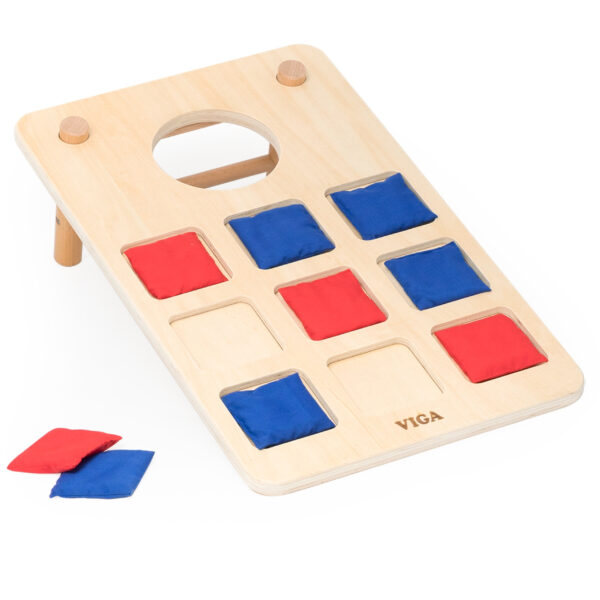 Drewniana Gra Rodzinna Viga 2w1 - Cornhole i Kółko i Krzyżyk