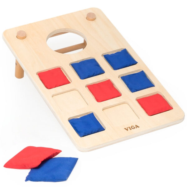 Drewniana Gra Rodzinna Viga 2w1 - Cornhole i Kółko i Krzyżyk - 006