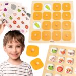 Drewniana Tablica Memory z Wymiennymi Kartami 10w1 Montessori Viga - 001