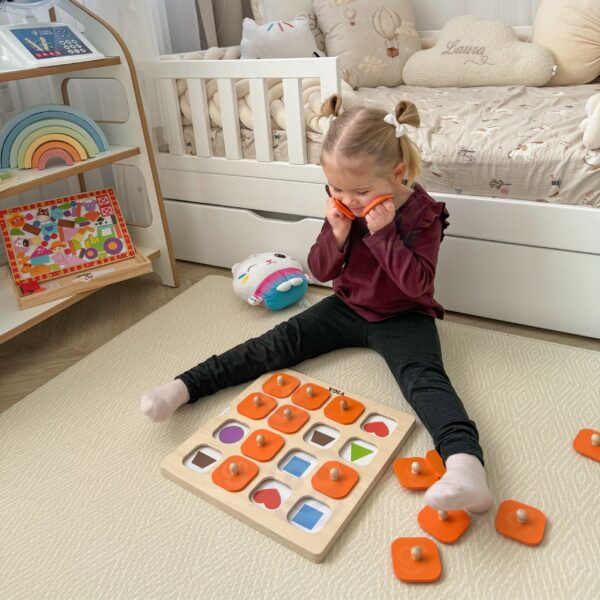 Drewniana Tablica Memory z Wymiennymi Kartami 10w1 Montessori Viga - 004