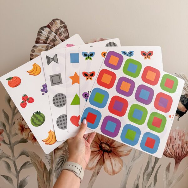 Drewniana Tablica Memory z Wymiennymi Kartami 10w1 Montessori Viga - 006