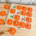 Drewniana Tablica Memory z Wymiennymi Kartami 10w1 Montessori Viga - 008