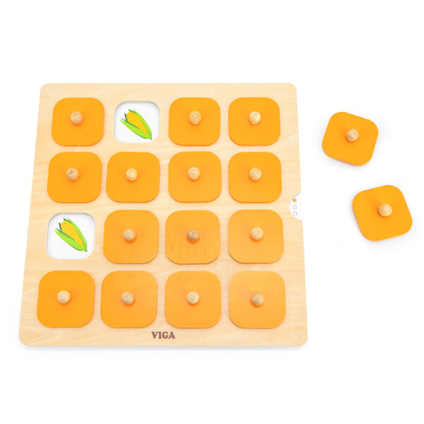 Drewniana Tablica Memory z Wymiennymi Kartami 10w1 Montessori Viga - 012