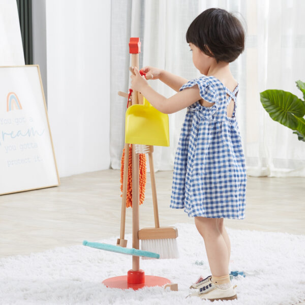 Zestaw do sprzątania Montessori drewniany na stojaku - Viga - 014