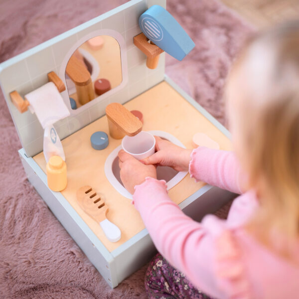 Drewniany Zestaw Łazienkowy Tooky Toy - Nauka Higieny i Samodzielności - 002