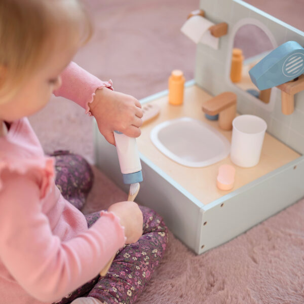 Drewniany Zestaw Łazienkowy Tooky Toy - Nauka Higieny i Samodzielności - 006