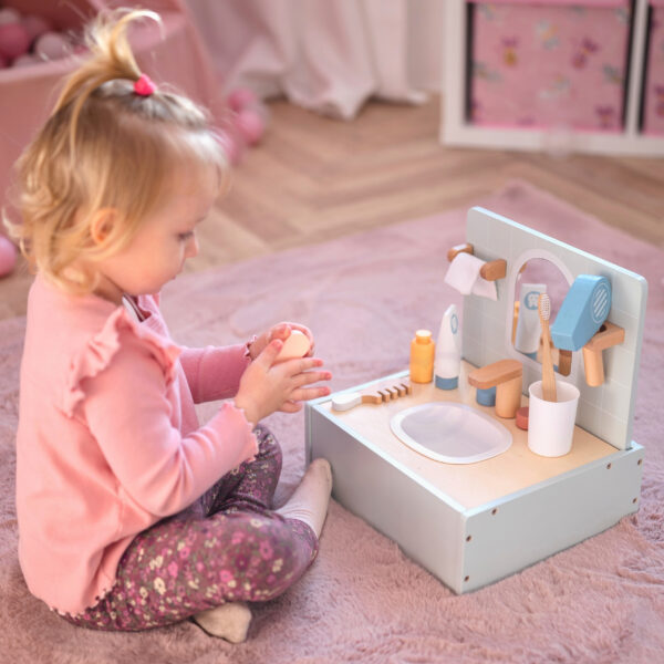 Drewniany Zestaw Łazienkowy Tooky Toy - Nauka Higieny i Samodzielności - 008