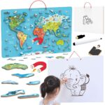 Viga 2w1 Tablica Edukacyjna z Magnetyczną Mapą Świata Montessori - 001