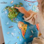 Viga 2w1 Tablica Edukacyjna z Magnetyczną Mapą Świata Montessori - 004
