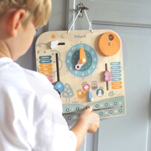 Edukacyjny kalendarz i zegar drewniany dla dzieci Montessori - Viga PolarB - 005