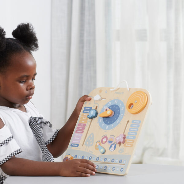 Edukacyjny kalendarz i zegar drewniany dla dzieci Montessori - Viga PolarB - 011