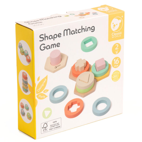 Edukacyjna układanka wieża sorter kształtów drewno kauczukowe - Classic World - 011