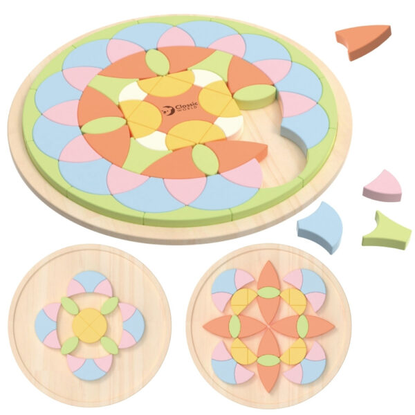 Drewniana Mozaika Mandala Classic World – Układanka Kreatywna Montessori