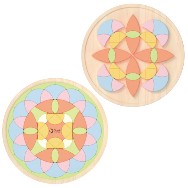 Drewniana Mozaika Mandala Classic World – Układanka Kreatywna Montessori - 006