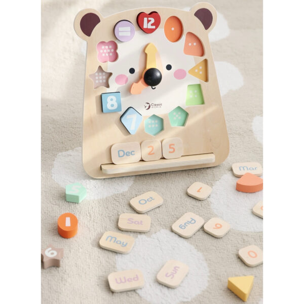 Edukacyjny Zegar Miś Classic World - Nauka Czasu, Daty i Liczenia - 005