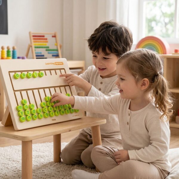 Sensoryczna Tablica Viga Nauka Alfabetu - Trening Pisania Montessori - 002