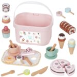 TOOKY TOY Sweet Cake Drewniany Zestaw Słodkości w Pudełku Cukiernia Lodziarnia - 006