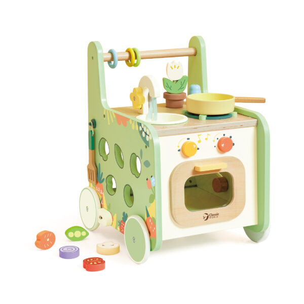 Drewniany pchacz edukacyjny 2w1 Kuchnia Montessori Classic World - 010
